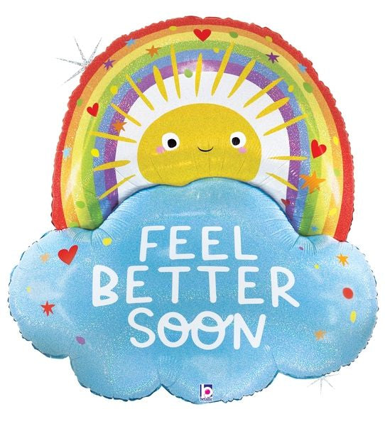 Feel Better Soon Rainbow Foil Balloon