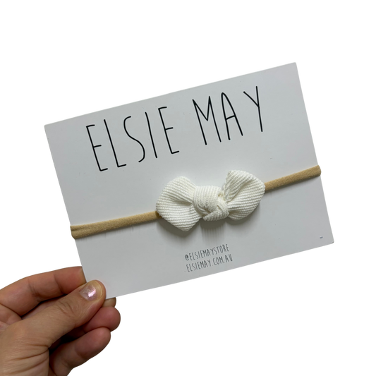 Bow Headband White & Cute