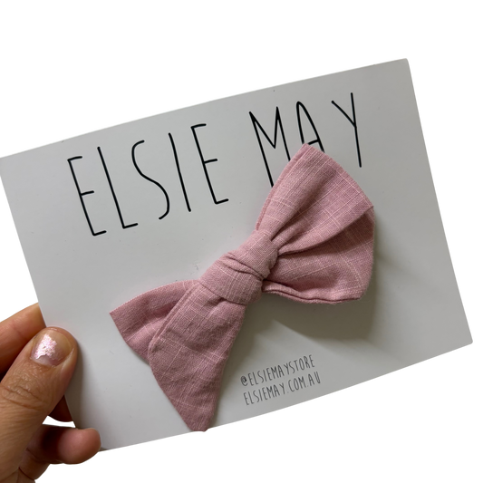 Bow Clip Blush Pink