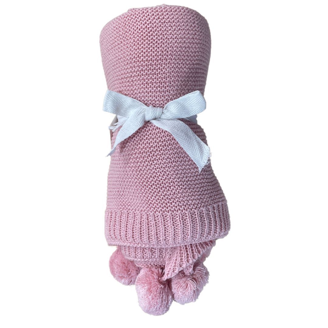 Baby Blanket Pom Pom - Pink