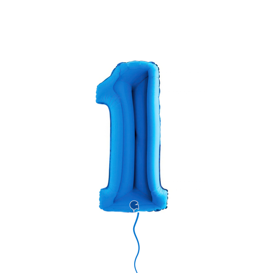 Blue Number Foil Balloon