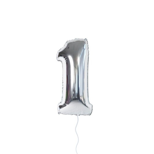 Silver Number Foil Balloon