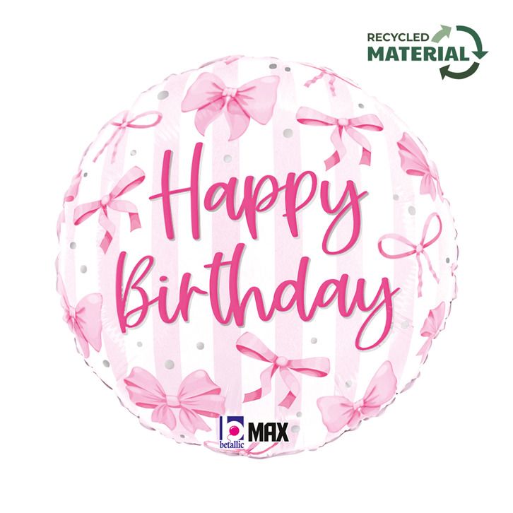 Happy Birthday Bow Foil Balloon