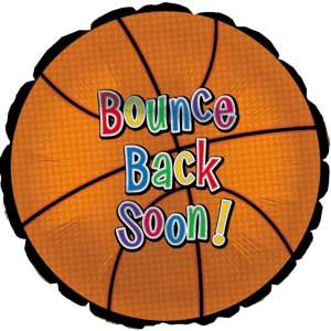 Bounce Back Soon Basketball Foil Balloon