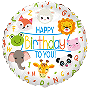 Birthday Animals Foil Balloon