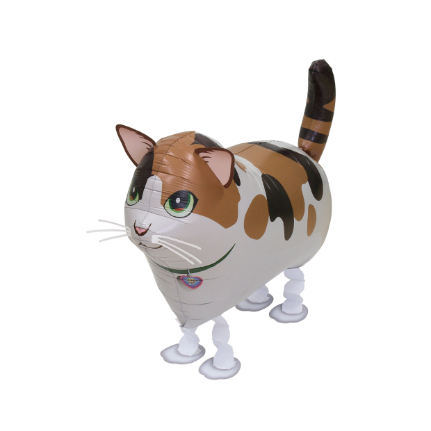 Walking Calico Cat Foil Balloon