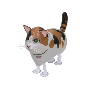 Walking Calico Cat Foil Balloon