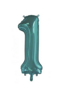 Teal Number Foil Balloon