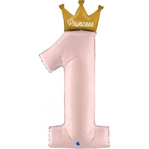 Pink Princess Number 1 Foil Balloon