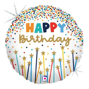 Happy Birthday Star Candles Foil Balloon