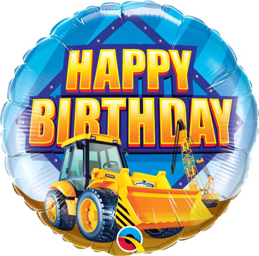 Construction Birthday Foil Balloon