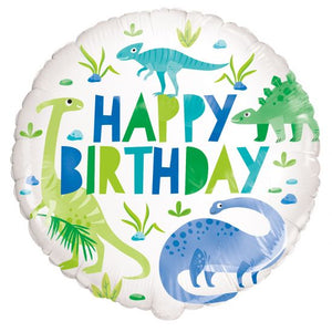 Dino Green Birthday Foil Balloon
