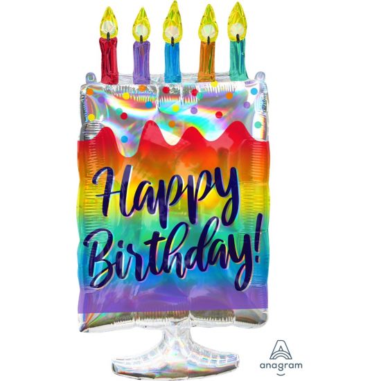 Happy Birthday Rainbow Cake Foil Balloon