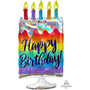 Happy Birthday Rainbow Cake Foil Balloon