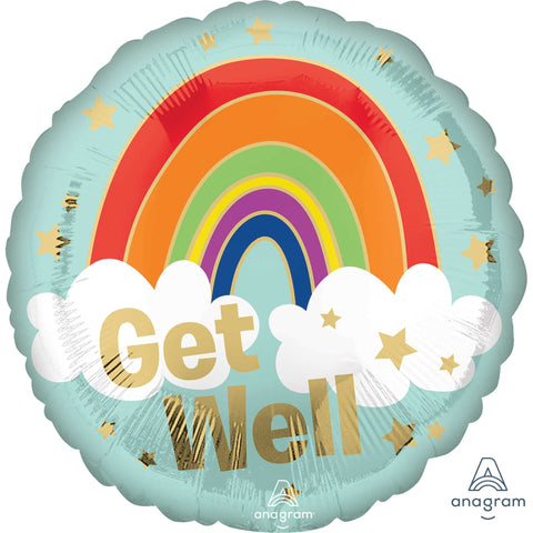 Get Well Soon Rainbow & Stars Foil Balloon