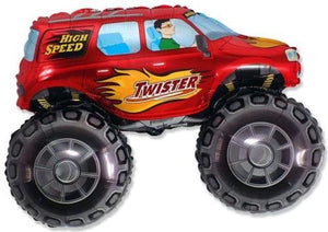 Red Twister Monster Truck Foil Balloon