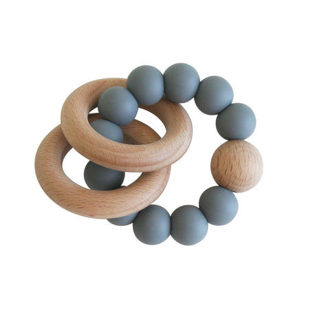 Beechwood Teether Ring Set - Storm Grey