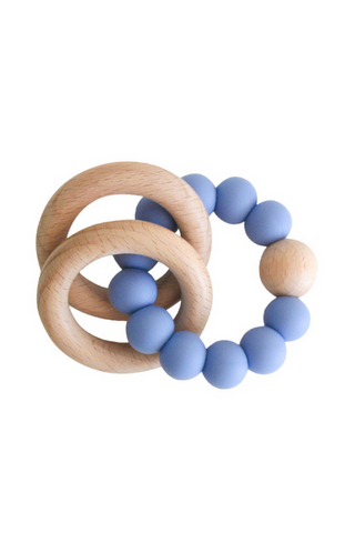 Beechwood Teether Ring Set - Blue