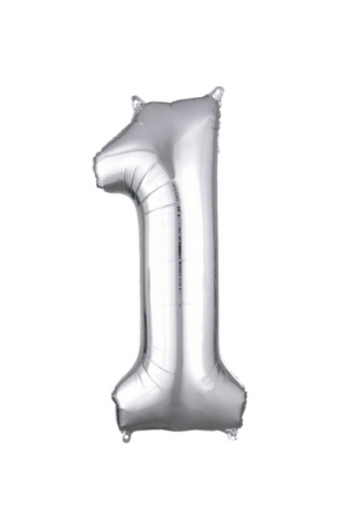 Silver Number Foil Balloon