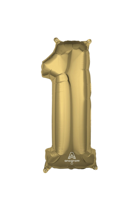 Chrome White Gold Number Foil Balloon