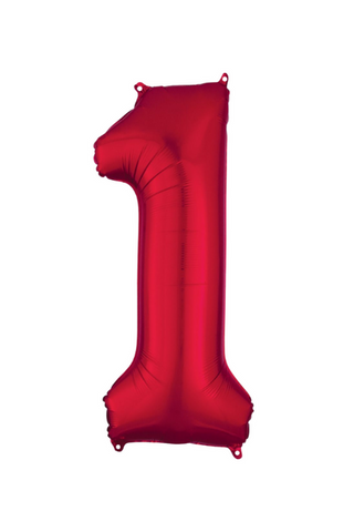 Red Number Foil Balloon