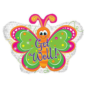 Get Well! Butterfly Foil Balloon