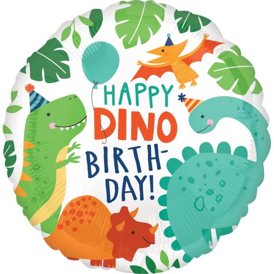 Dino birthday Foil Balloon