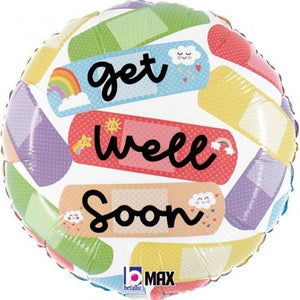 Get Well Soon Bright Bandages Foil Balloon