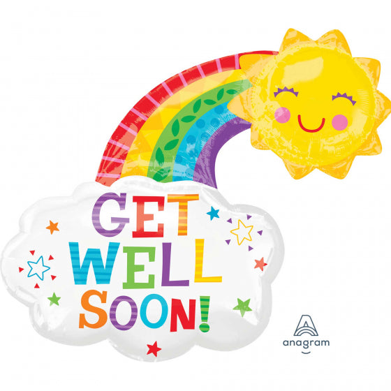 Get Well Soon Rainbow Foil Balloon