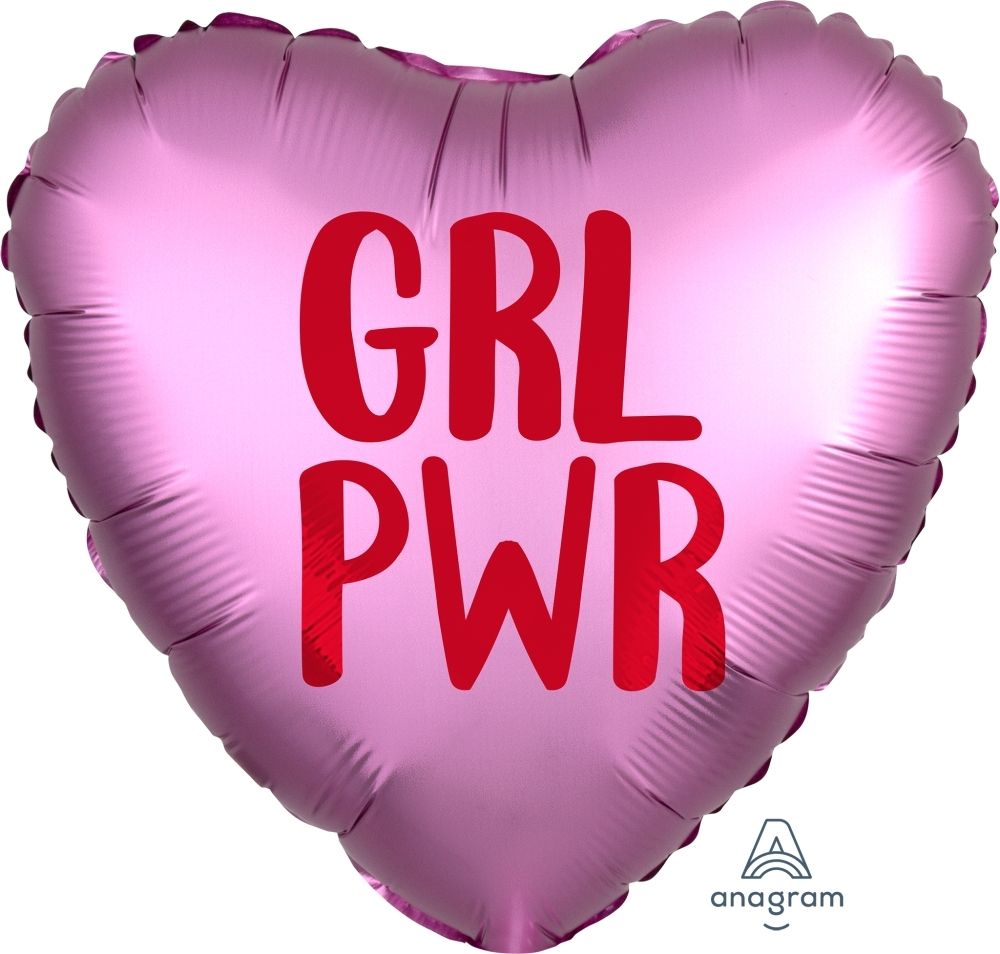 Girl Power Heart Foil Balloon