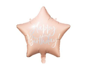 Happy Birthday Pink Star Foil Balloon