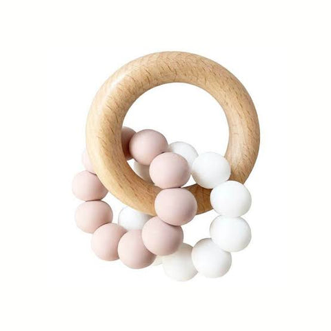 Beechwood Double Teether Ring Set - Petal White