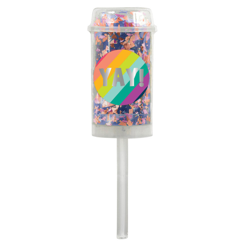 YAY push-up confetti poppers